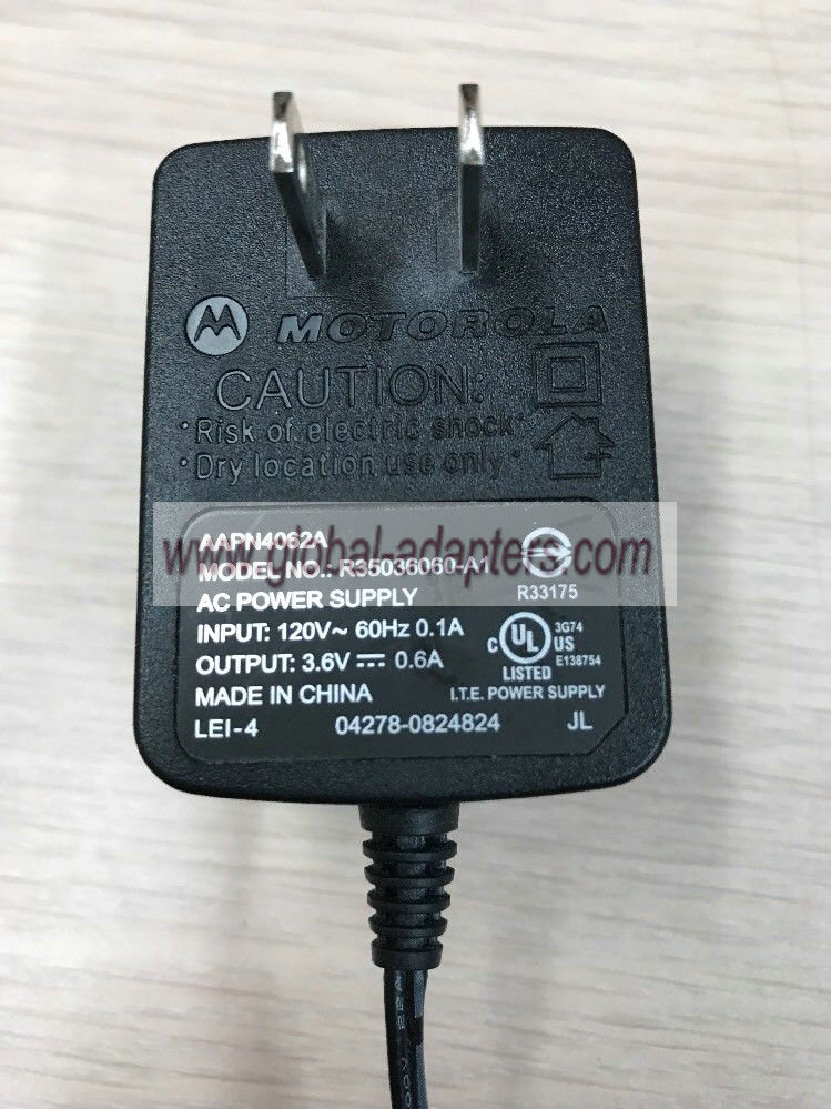 New Motorola 3.6V DC 0.6A AAPN4062A R35036060-A1 AC Power Supply Adapter Charger - Click Image to Close